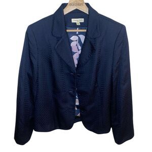 AMANDA SMITH Navy Blue Silk Women’s Blazer Jacket